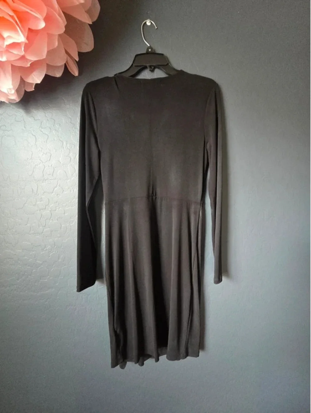 Michael Kors black wrap around look evening dress